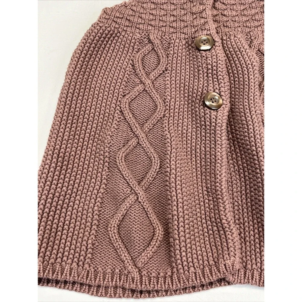 Gymboree Brown Waffle Knit Sweater Button Up Tank Top Cardigan Size 4